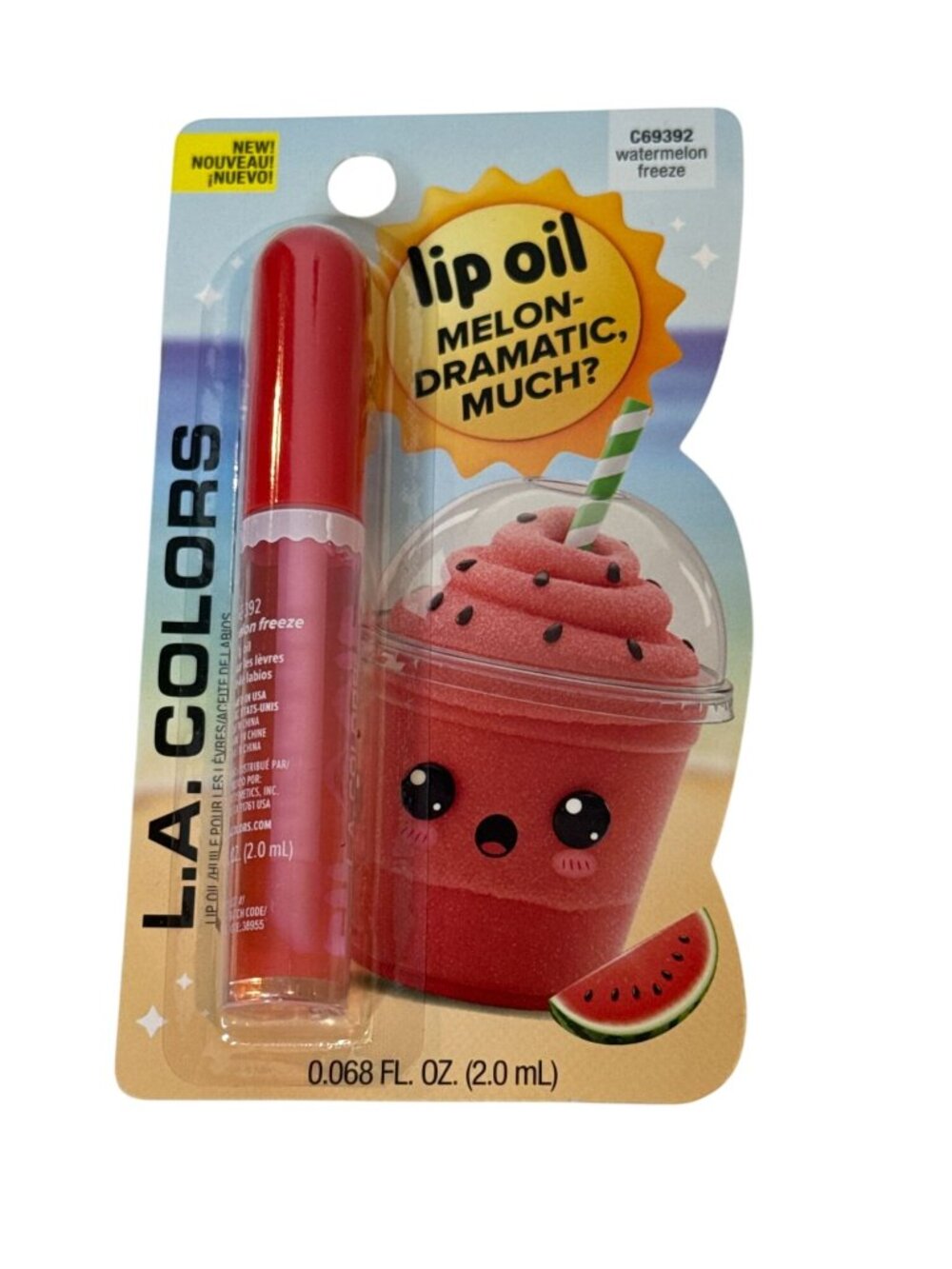 L.A. Colors Watermelon Freeze Scented Lip Oil New